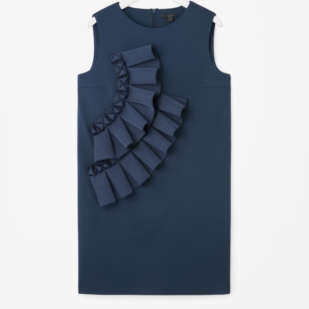 COS Navy blue mid length sleeveless dress size small